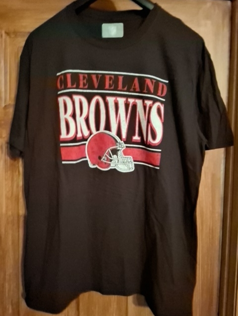 NFL Cleveland Browns Black Tee with Red & White Graphics